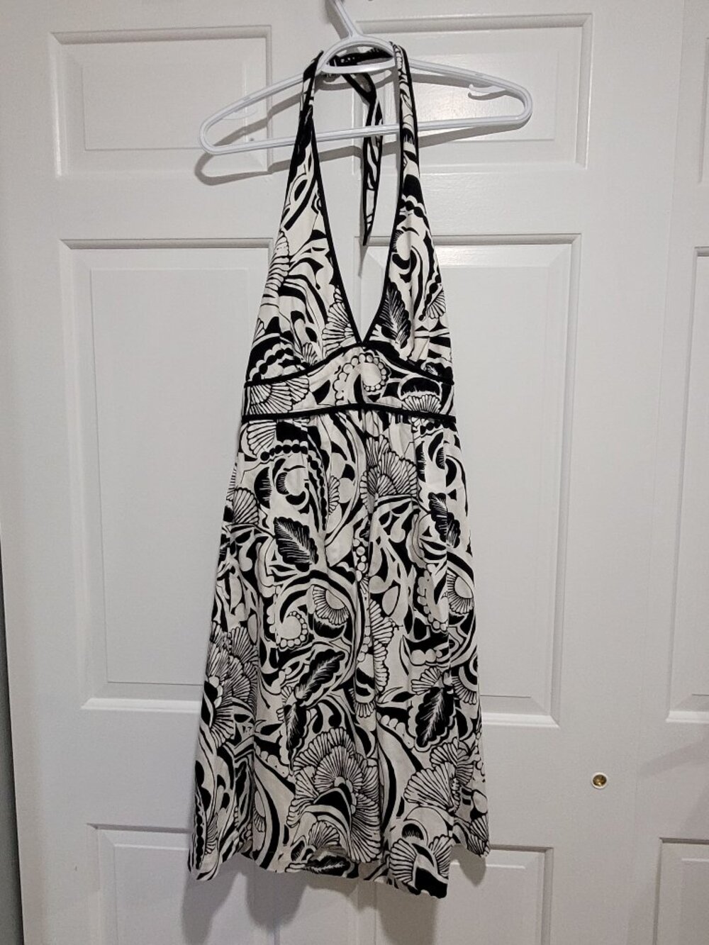 Black and white halter dress